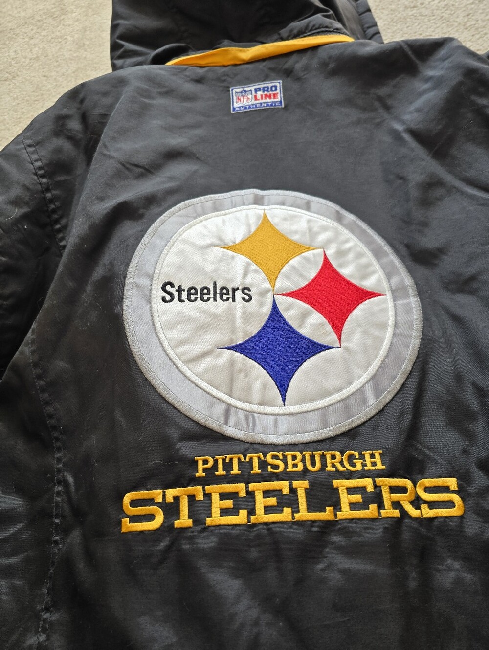 Vintage Starter NFL Pro Line Pittsburgh Steelers Hooded Puffer Jacket XL Rare - Picture 14 of 16